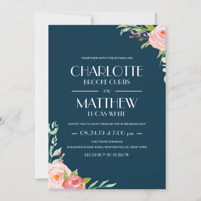 Blooming Botanicals | Invitation de mariage (Devant)