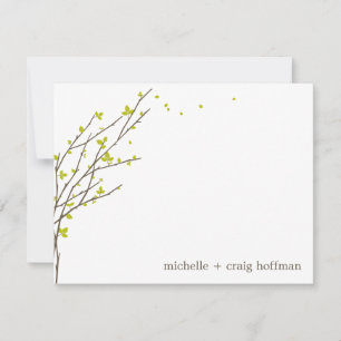 Blooming Branches Flat Dankeschön Card - Limonen Mitteilungskarte