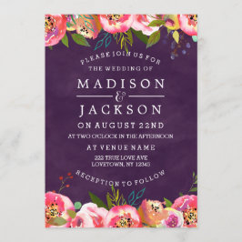 Blooming Chic Color Editable Wedding Invitations