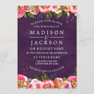 Blooming Chic Color Editable Wedding Invitations