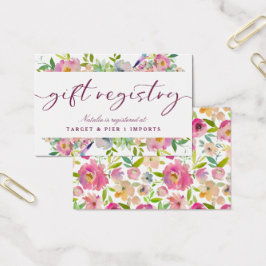 Blooming Chic Shower Geschenk Registrierungskarte