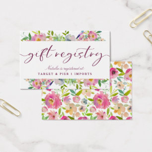 Blooming Chic Shower Geschenk Registrierungskarte 