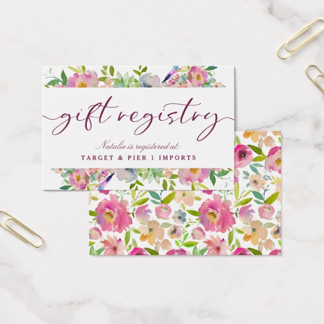 Blooming Chic Shower Geschenk Registrierungskarte  (Büro)
