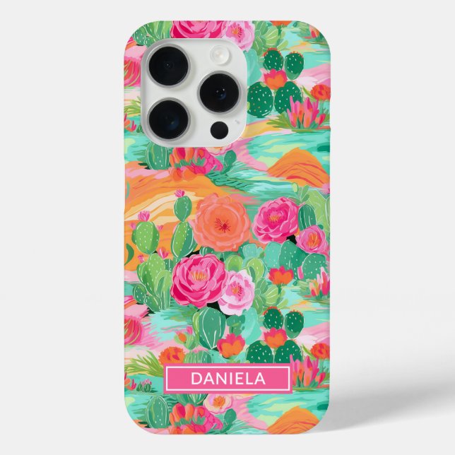 Blooming Desert Cacti Personalized Case-Mate iPhone Hülle (Rückseite)