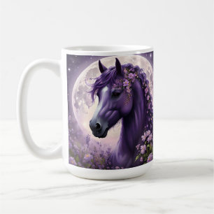 "Blooming Dreams: The Lila Floral Fantasy Horses" Kaffeetasse