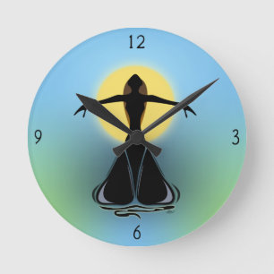 Blooming Female Round Clock Runde Wanduhr