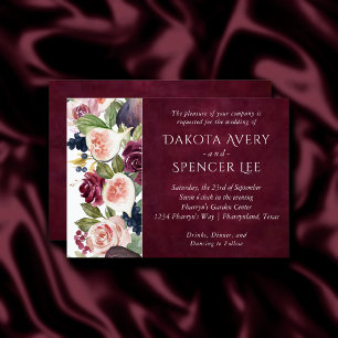 Blooming Figs   Bold Moody Floral Wedding Einladung