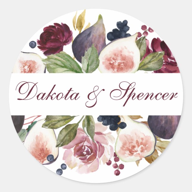 Blooming Figs | Eleganter Umschlag Aufkleber Moody (Vorderseite)