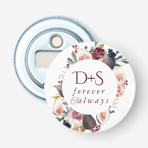 Blooming Figs Moody Rustic Monogram Wreath Flaschenöffner