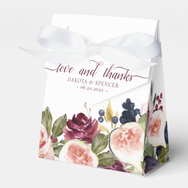 Blooming Figs | Rustikale Moody-Liebe und Dank Geschenkschachtel (Vorderseite)
