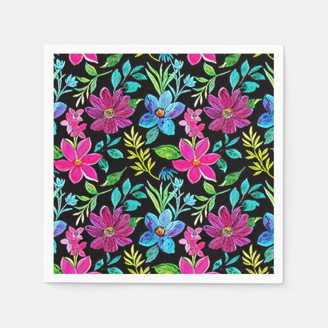 Blooming flower garden chic floral foliage serviette (Vorderseite)