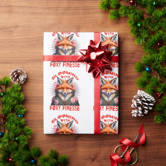 Blooming Fox Fashion Ästhetik Geschenkpapier (Feiertagsgeschenk)