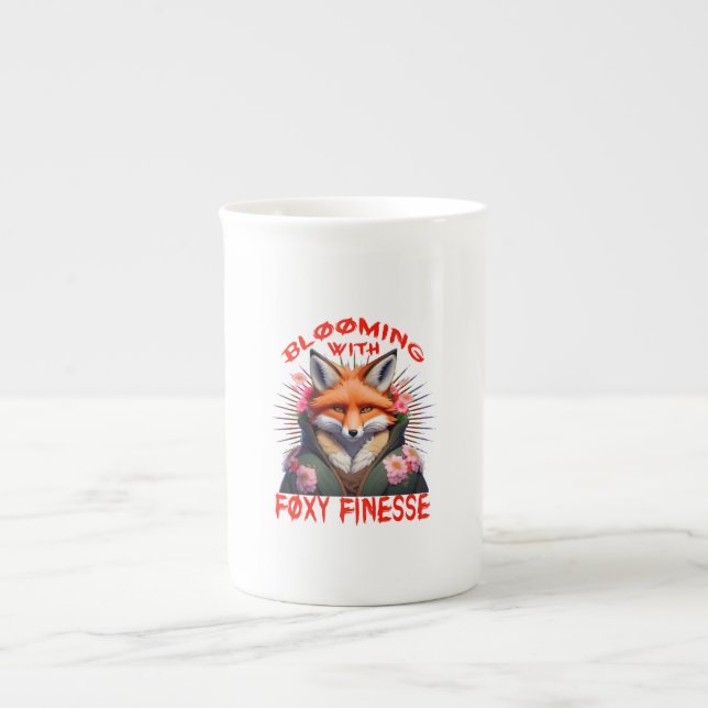 Blooming Fox Fashion Ästhetik Prozellantasse (Vorderseite)