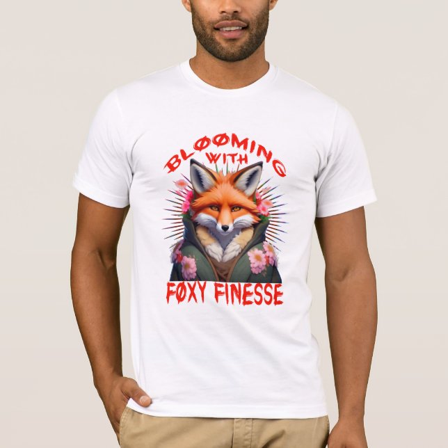 Blooming Fox Fashion Ästhetik T-Shirt (Vorderseite)