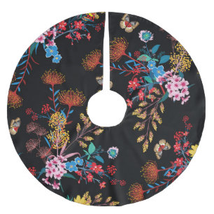 Blooming Garden Butterflies Liberty Style Polyester Weihnachtsbaumdecke
