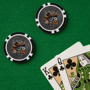 Blooming Gears: Steampunk Cowboy Stil. Pokerchips