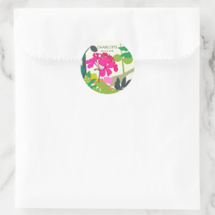 Blooming Geraniums Florist Garden Party Runder Aufkleber