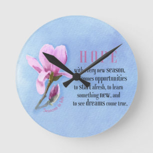 Blooming Hope Runde Wanduhr