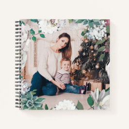 Blooming Joy Floral Weihnachts-Foto-Notebook Notizbuch