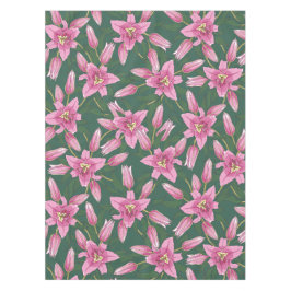 Blooming Lilies in Deep Green Tischdecke