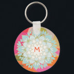 Blooming Lotus Blume Mit Monogramm Schlüsselanhäng Schlüsselanhänger<br><div class="desc">Wunderschön illustriert in einem farbenprächtigen Regenbogen. Individualisieren Sie einfach mit Ihrem Initial - wählen Sie sogar Ihre gewünschte Farbe des Schriftartes aus.</div>