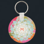 Blooming Lotus Blume Mit Monogramm Schlüsselanhäng Schlüsselanhänger<br><div class="desc">Wunderschön illustriert in einem farbenprächtigen Regenbogen. Individualisieren Sie einfach mit Ihrem Initial - wählen Sie sogar Ihre gewünschte Farbe des Schriftartes aus.</div>