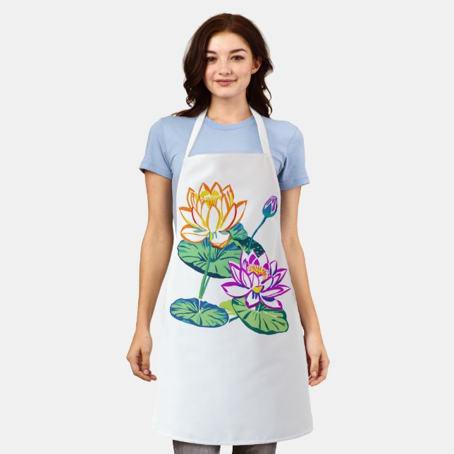 Blooming Lotus Blume Schürze (Getragen)