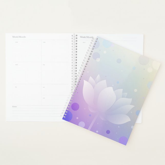 Blooming Lotus Hardcover Daily Planner (Devant avec enveloppe)