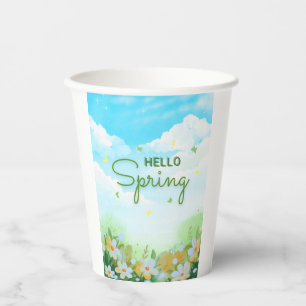 Blooming Paper Cups für Party: Hallo Frühling Pappbecher