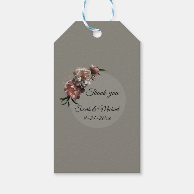Blooming Peonies stickers wedding invitations Geschenkanhänger (Vorderseite)