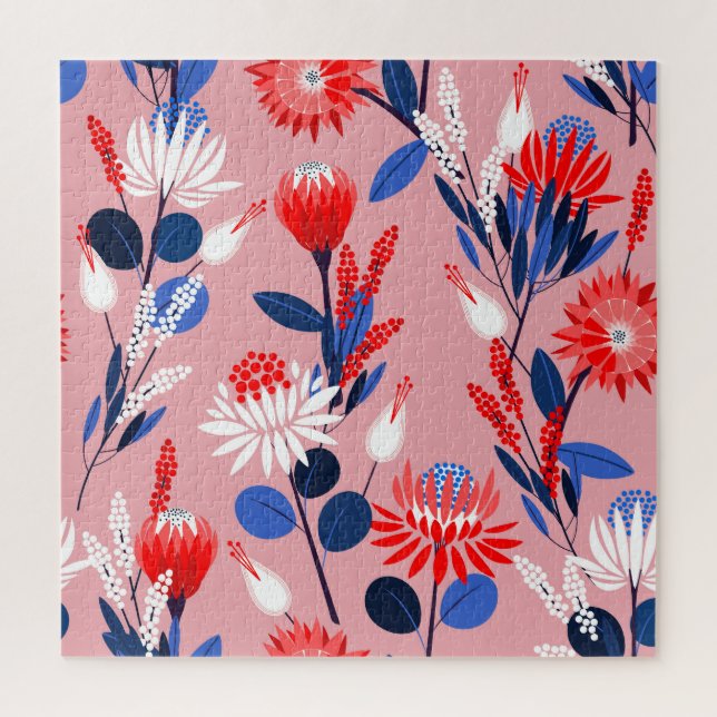 Blooming Protea: Botanisches Gartenmuster (Vertikal)