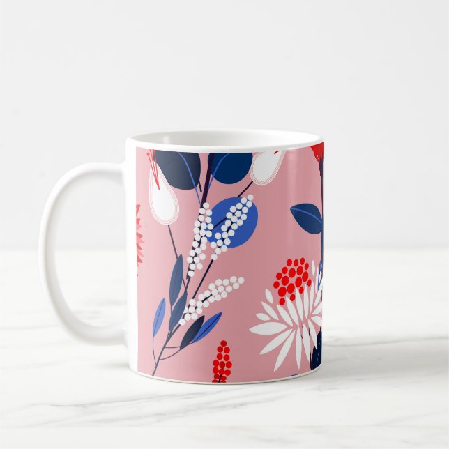 Blooming Protea: Botanisches Gartenmuster Kaffeetasse (Links)