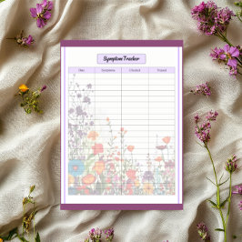 Blooming Purple Garden_ Symptom Tracker Notizblock