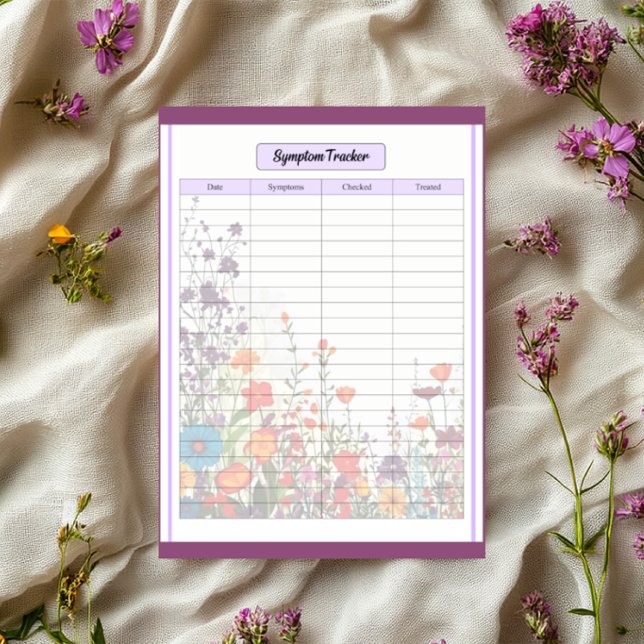 Blooming Purple Garden_ Symptom Tracker Notizblock (Von Creator hochgeladen)