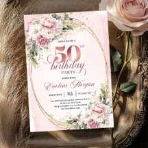 Blooming Rose Gold Eucalyptus 50th Birthday Party 
