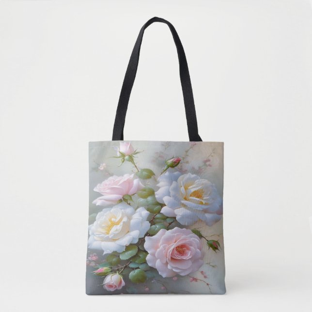 : Blooming Secrets: Eine Tasche mit White Roses (Vorderseite)