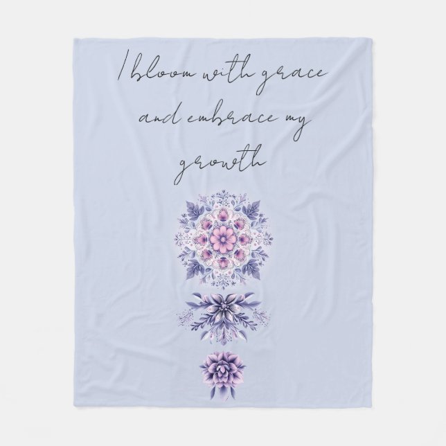 Blooming Serenity Mandala Fleece Blanket (Vorderseite)