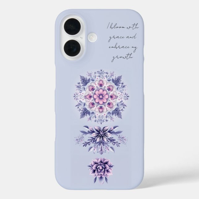 Blooming Serenity Mandala iPhone 16 Fall Hülle (Rückseite)