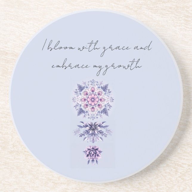 Blooming Serenity Mandala Sandstone Untersetzer (Vorne)