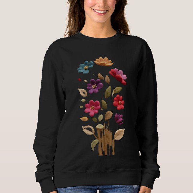 Blooming Through Silence Soft Petals, Liquid Roots Sweatshirt (Vorderseite)