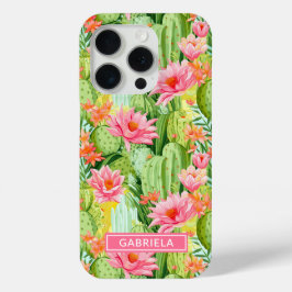 Blooming Watercolor Cacti Personalized Case-Mate iPhone Hülle