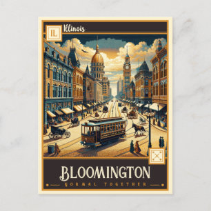 Bloomington, Illinois Vintage Postkarte