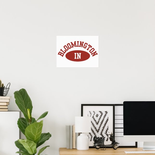 Bloomington Indiana Minimalist College Wall Art Poster (Heimbüro)