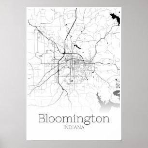 Bloomington-Karte - Indiana - Stadt-Karten-Plakat Poster