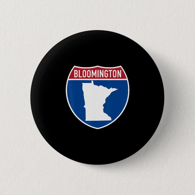 Bloomington Minnesota Karte Highway Interstate Sch Button (Vorderseite)