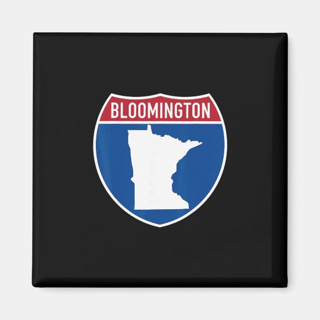 Bloomington Minnesota Karte Highway Interstate Sch Magnet (Vorne)