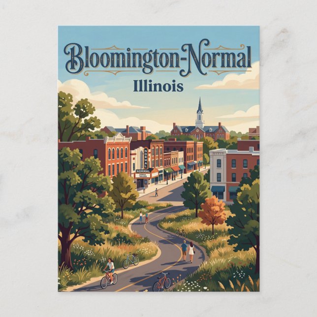 Bloomington-Normal, Illinois Postkarte (Vorderseite)