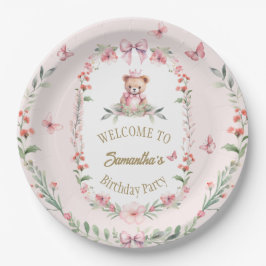 Blooms & Bears Geburtstagsplatte Pappteller