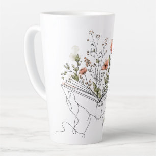 Blooms Book Botanische Linienkunst Latte Tasse