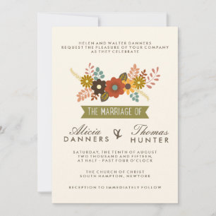 Blooms botaniques Invitations de mariage